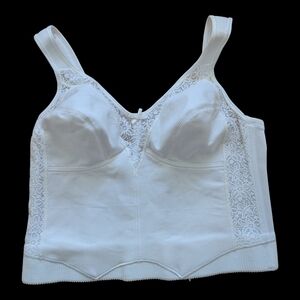 NEW Vintage Playtex White Longline Lace Corset Bra - 40B